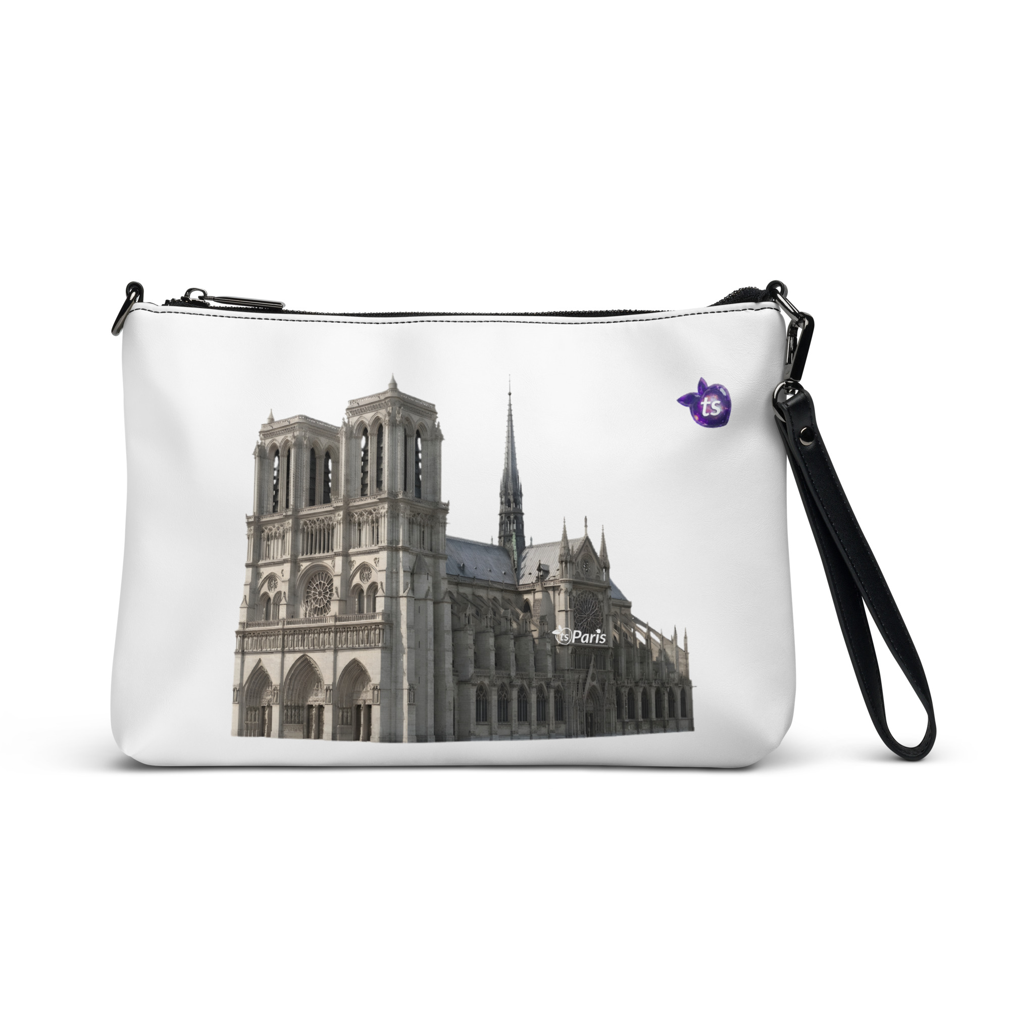 tsgabrielle® • Paris - Notre-Dame Cathedral • Bolso cruzado • Blanco • 11″ × 8″