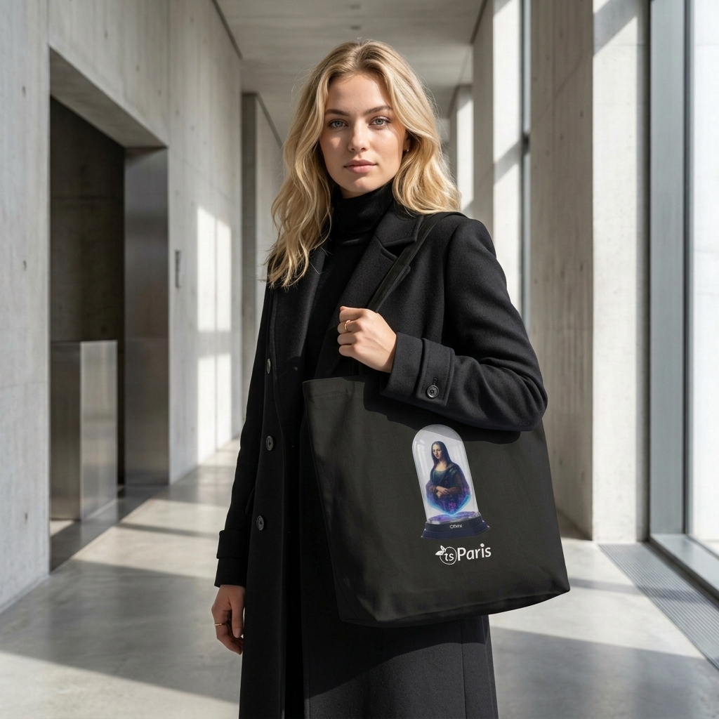 tsgabrielle® • Paris - Da Vinci • Large bolsa tote • negro • Cotton Organic - View 7