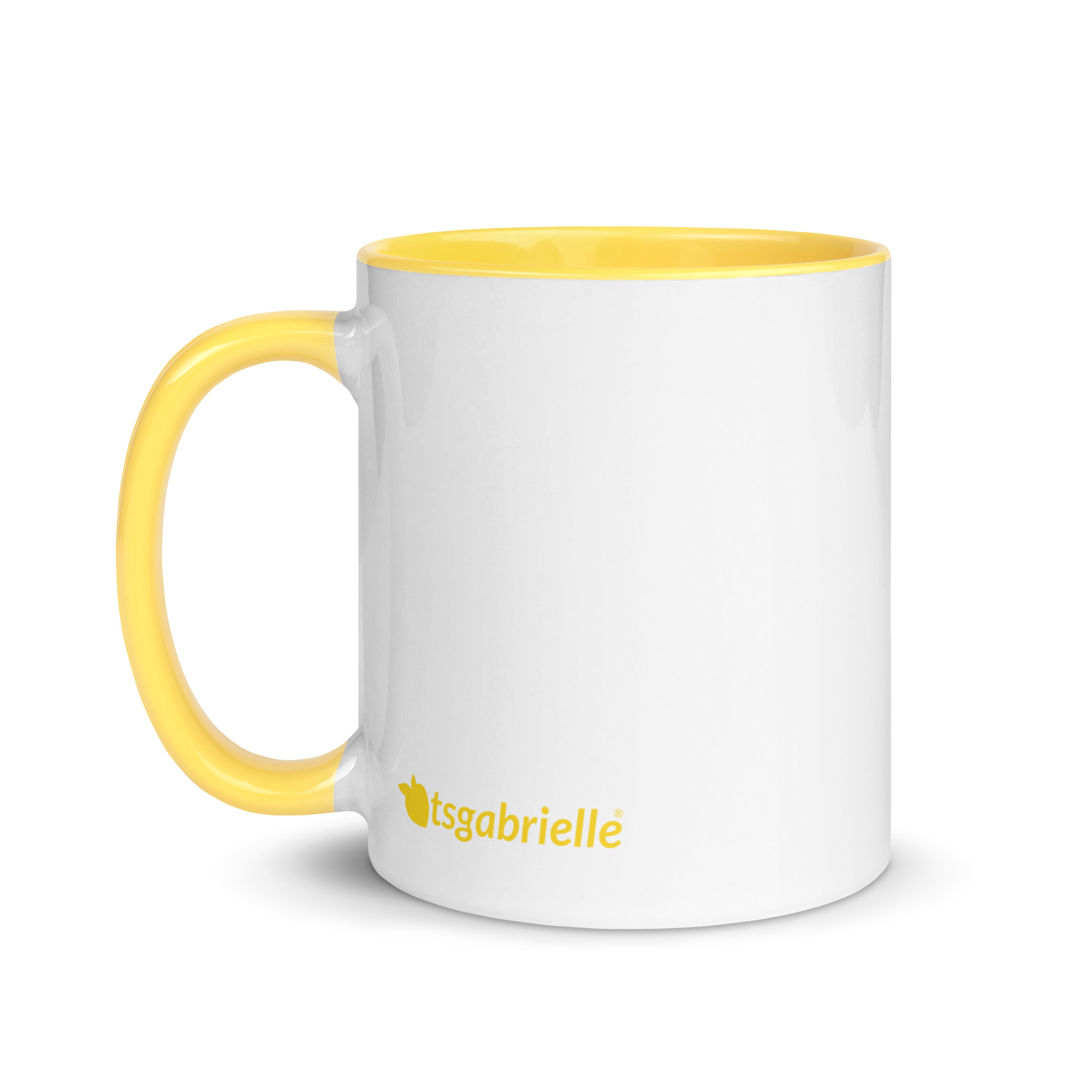 tsgabrielle® • Taza blanca con interior de color • Amarillo • 11 oz