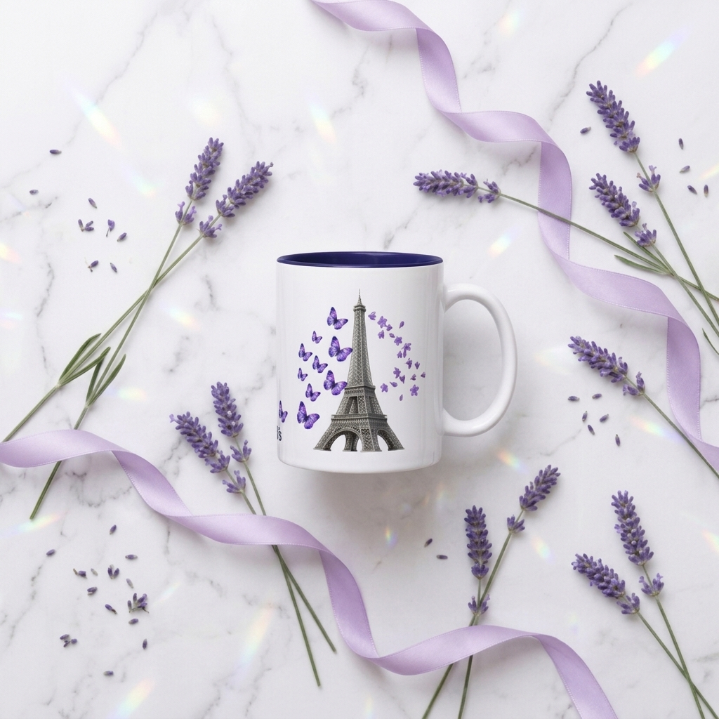 tsgabrielle® • París - La Torre Eiffel • Taza con Color Interior • Cerámica • 11 oz - View 5