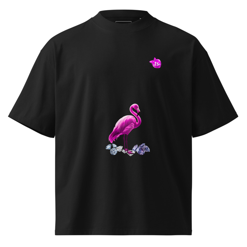 tsgabrielle® • For Him • Flamant Rose • Oversized High Neck T-Shirt • Black • Organic Cotton