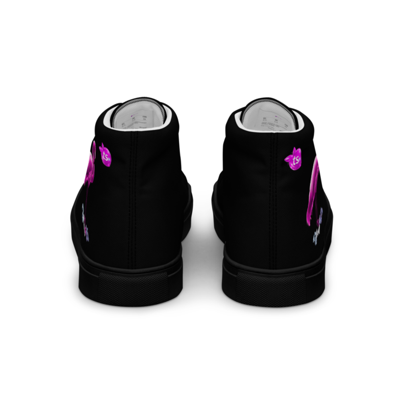 tsgabrielle® • For Him • Flamant Rose • High Top Canvas Shoes • Black