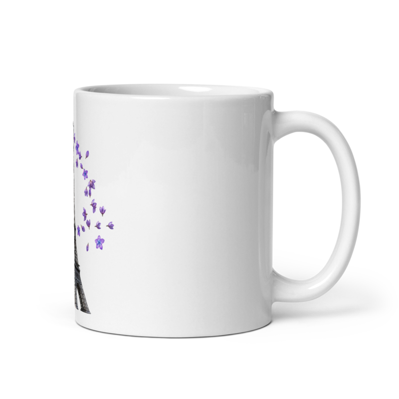 tsgabrielle® • París - La Torre Eiffel • Taza Brillante • Blanca • Cerámica • 11 oz • El Toque Trans Francés
