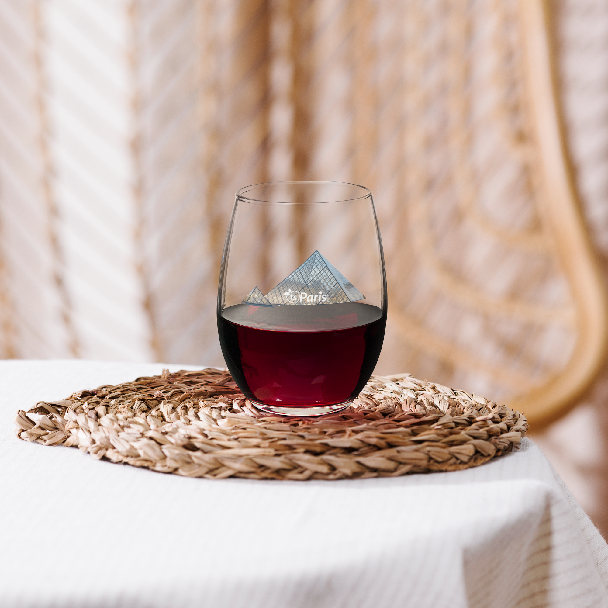 tsgabrielle® • París – La Pirámide del Louvre • Copa de Vino sin Tallo • 15 oz - View 9