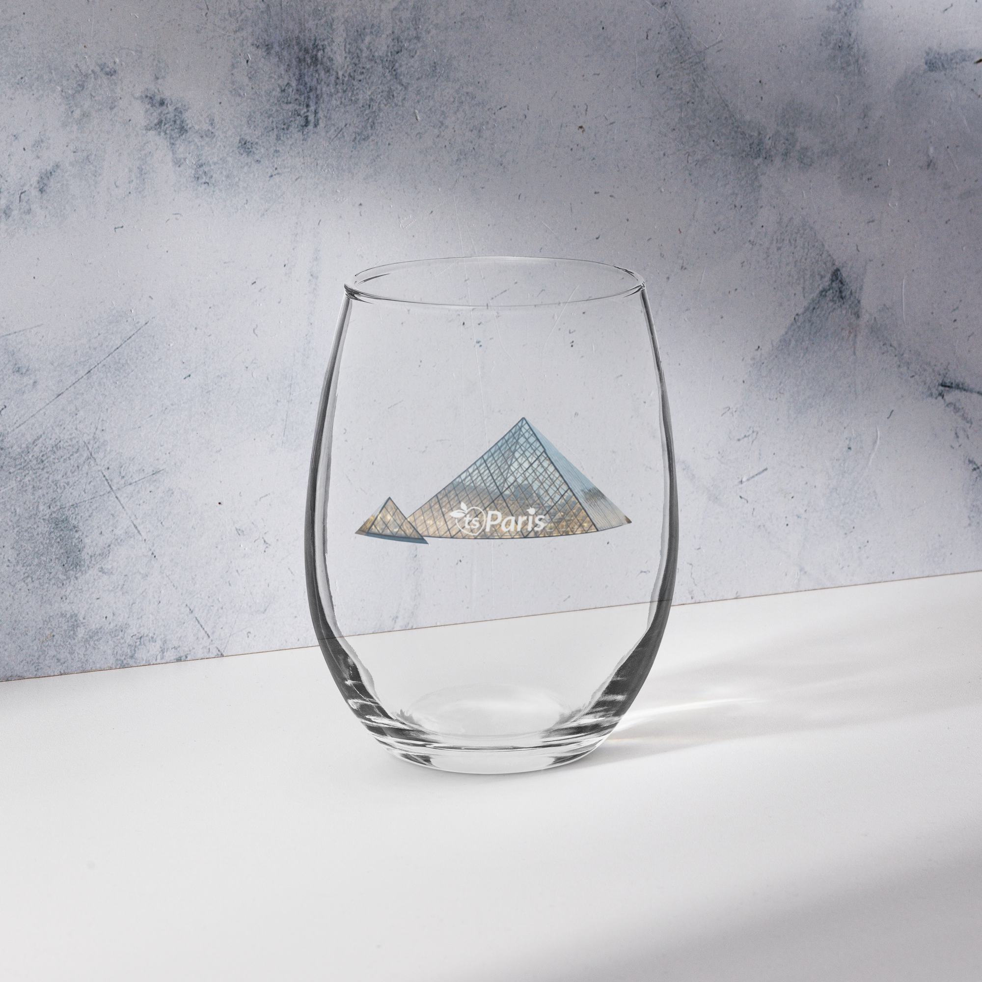 tsgabrielle® • París – La Pirámide del Louvre • Copa de Vino sin Tallo • 15 oz - View 13