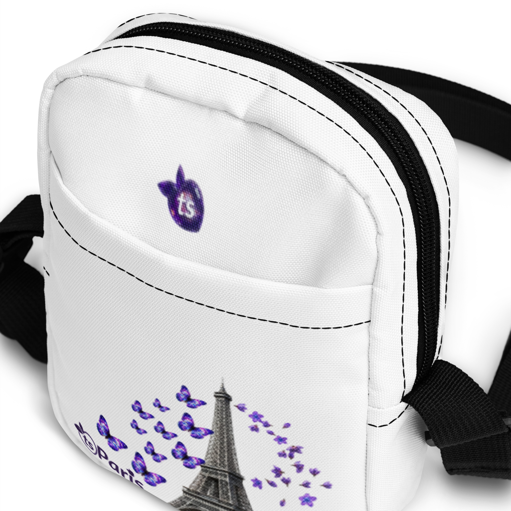 tsgabrielle® • París - La Torre Eiffel • Bolsa Cruzada de Uso Diario • Blanco - View 5