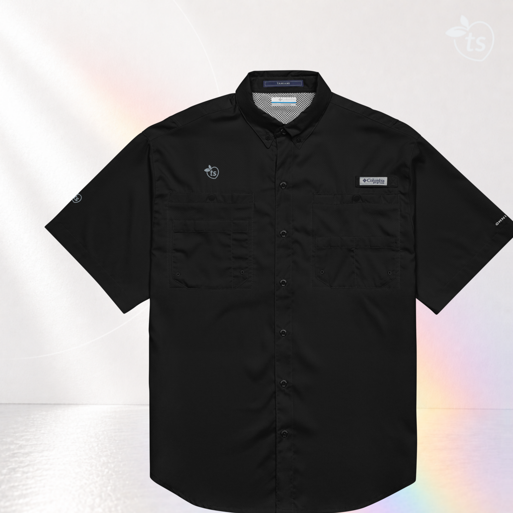 Columbia® by tsgabrielle® • Hombre • Camisa abotonada de manga corta • Colores oscuros