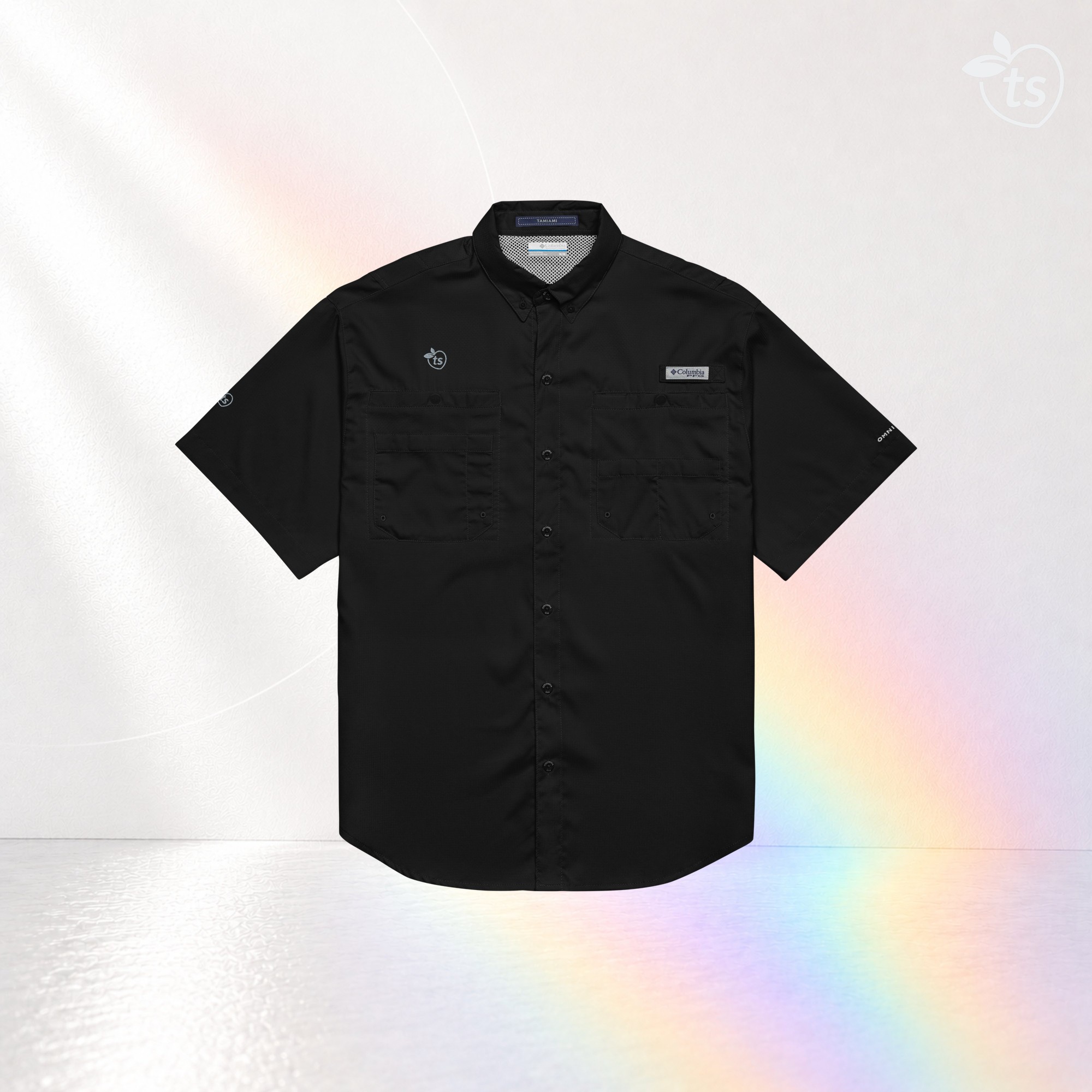 Columbia® by tsgabrielle® • Hombre • Camisa abotonada de manga corta • Colores oscuros