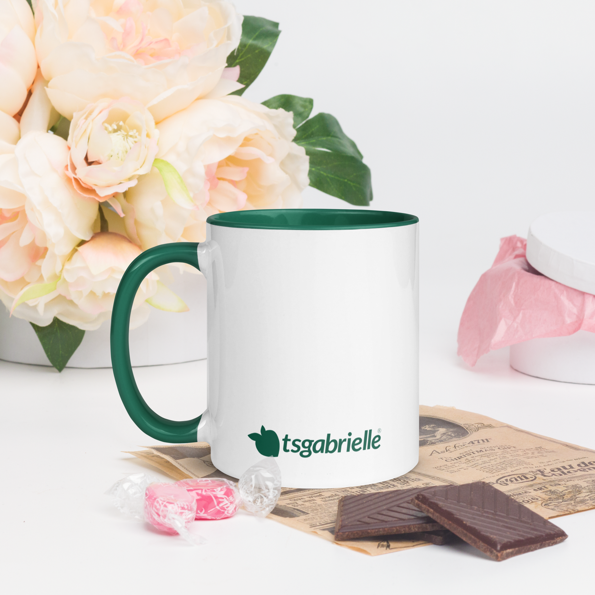 tsgabrielle® • taza with Color Dark verde Inside • ceramica • 2 Sizes - View 12