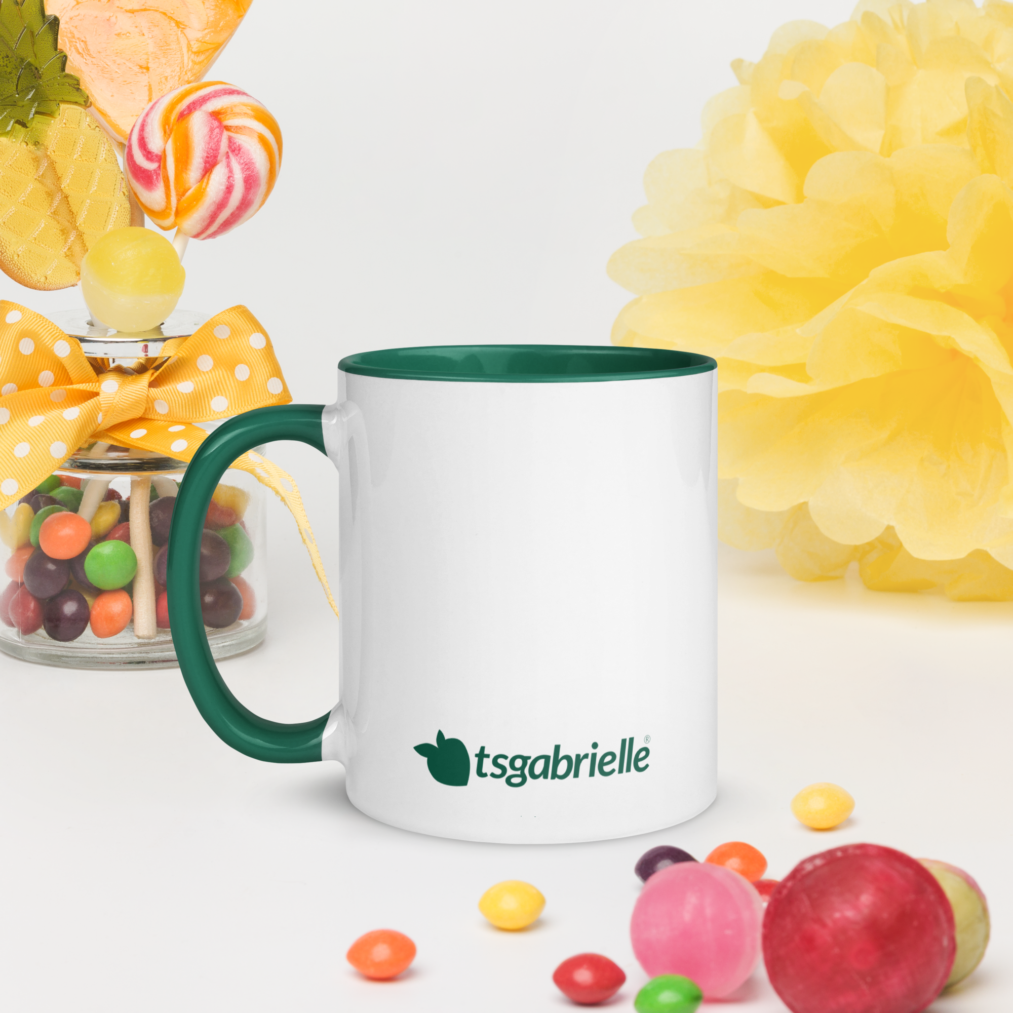 tsgabrielle® • taza with Color Dark verde Inside • ceramica • 2 Sizes - View 10