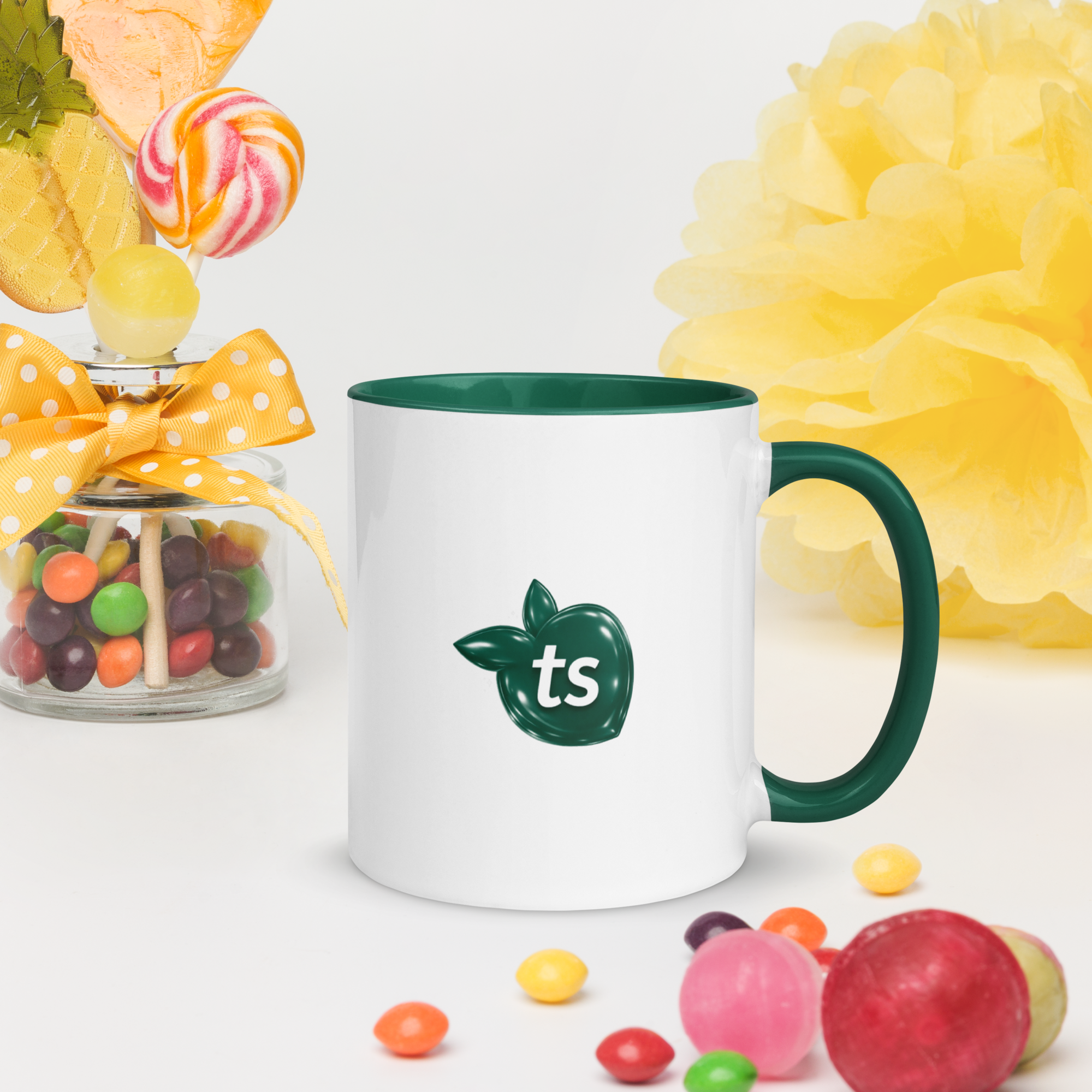 tsgabrielle® • taza with Color Dark verde Inside • ceramica • 2 Sizes - View 9